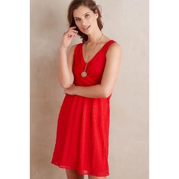 Anthropologie Amadi Red Cross Front Dress Size Small - Picture 5 of 9